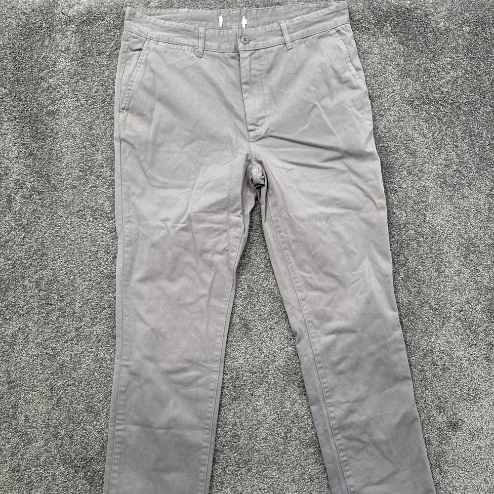 Taylor Stitch Pants Mens 34x31 Gray The Foundation Short Pant Slim Chino Casual